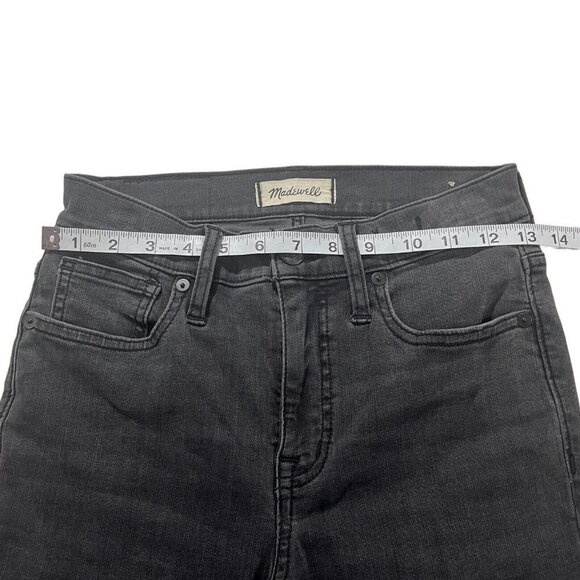 Madewell 9” Mid-Rise Skinny Jeans Women Grey Wash Sz 25 x29 Ripped Raw Hem Denim - Picture 6 of 16